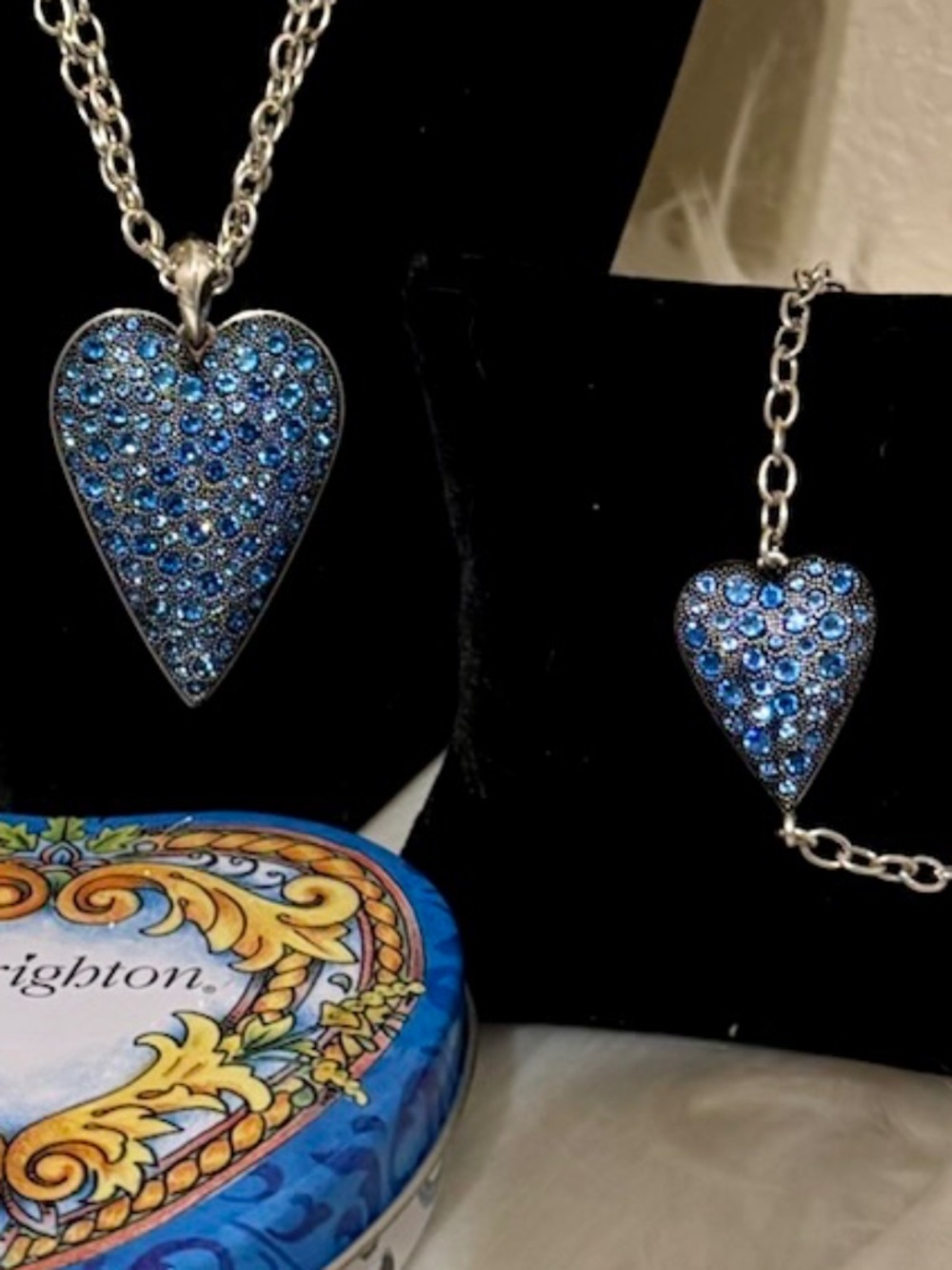 Brighton "GLISTEN HEART" Conv. Necklace-Earring-Bracelet Set (MSR$280) NWT - Picture 2 of 3
